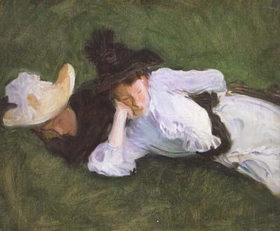 John Singer Sargent Two Girls on a Lawn (mk18) oil painting image